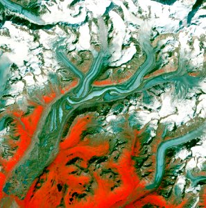 The Sustina Glacier in the Alaska Range.