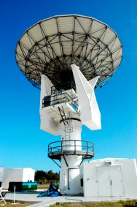 C-band, 3 megawatt radar with a 50-foot dish antenna recently installed on north Kennedy Space Center. It is one of the largest of its kind in the world. photo