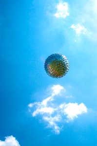 An upper-level weather balloon sails into the sky after release from the Cape Canaveral weather station in Florida.