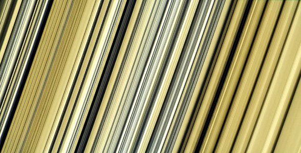 Highest-resolution color images of any part of Saturn's rings, to date, showing a portion of the inner-central part of the planet's B Ring. Sept 7th, 2017. photo