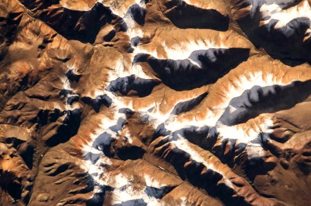 NASA astronaut Scott Kelly, on board the International Space Station, took this interesting picture of the Himalayas on Aug 7, 2015. photo