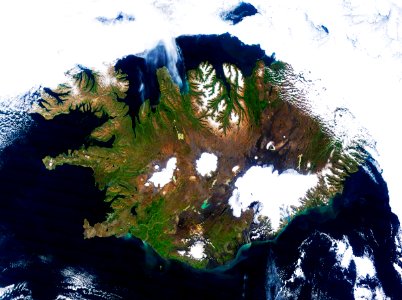 On August 22, 2014 the Moderate Resolution Imaging Spectroradiometer aboard NASA’s Terra satellite captured a true-color image of a sunny summer day in Iceland. photo
