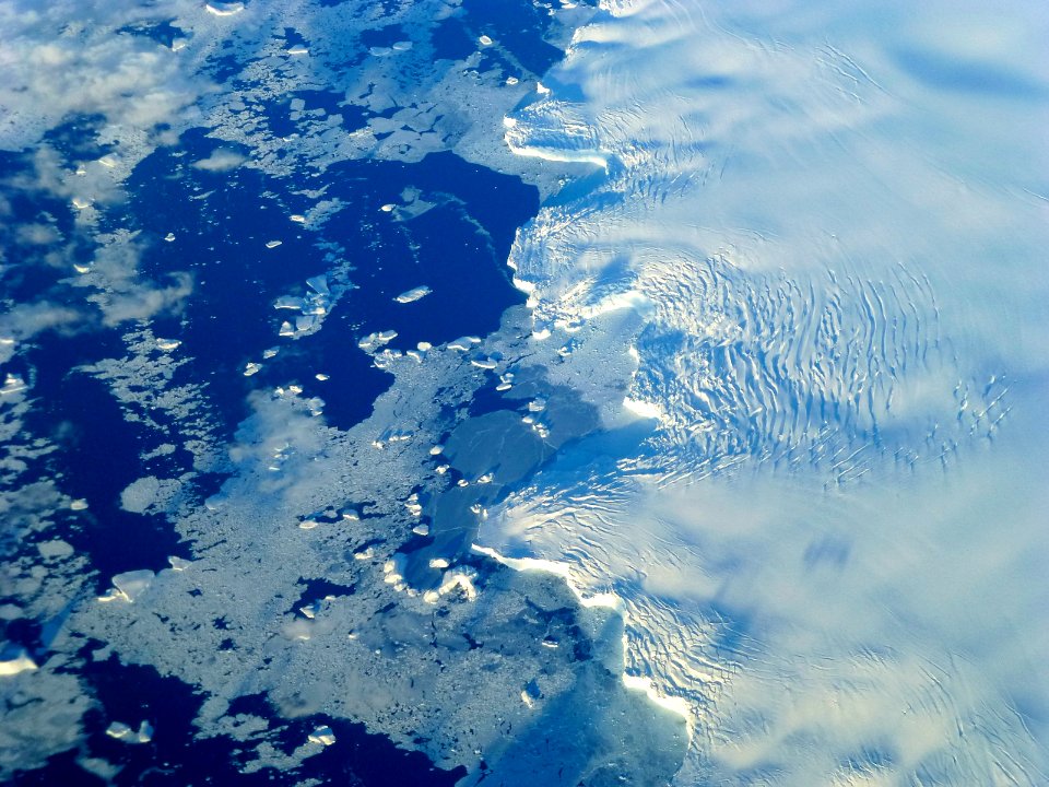 Edge of an ice shelf in Adelaide Island, off the Antarctic Peninsula.