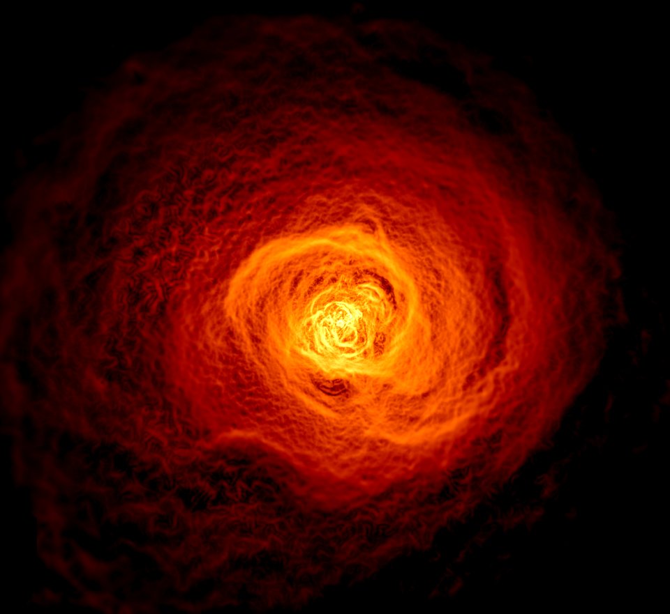 Gigantic Wave Discovered in Perseus Galaxy Cluster. A vast wave of hot gas in the nearby Perseus galaxy cluster.