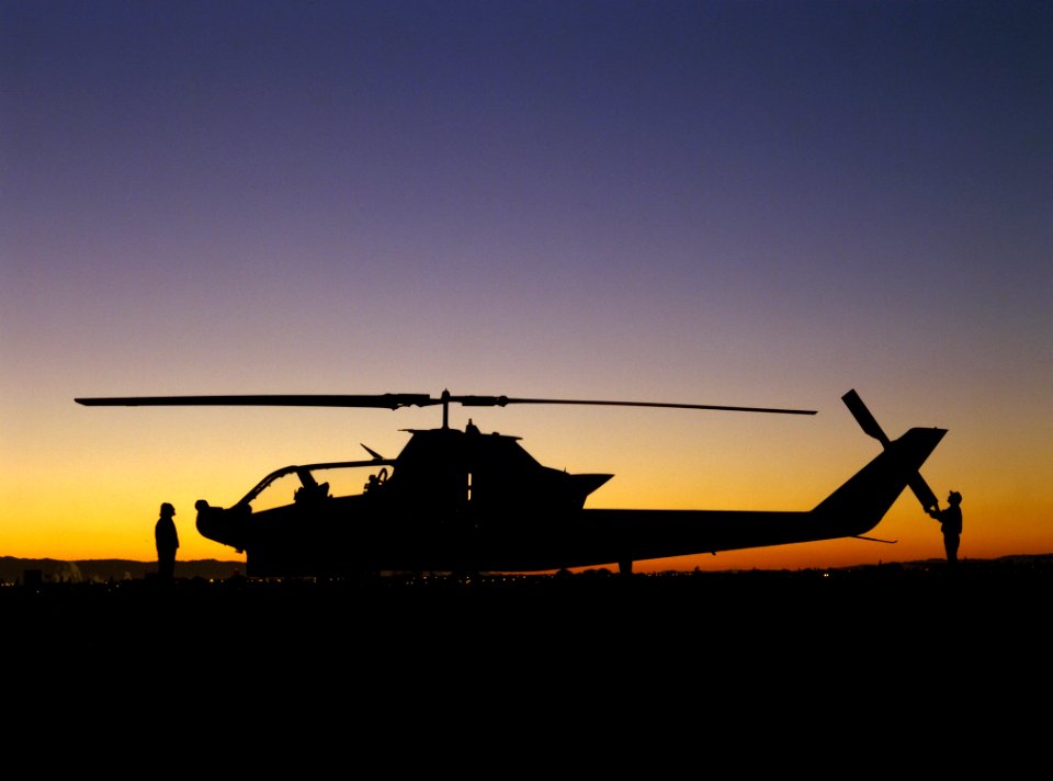 Cobra on the NASA Ames flight line at sunrise.
