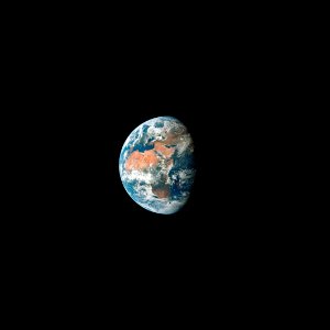 View of Earth, showing Africa, Europe and Asia taken from the Apollo 11 spacecraft during its trans-lunar coast toward the moon.