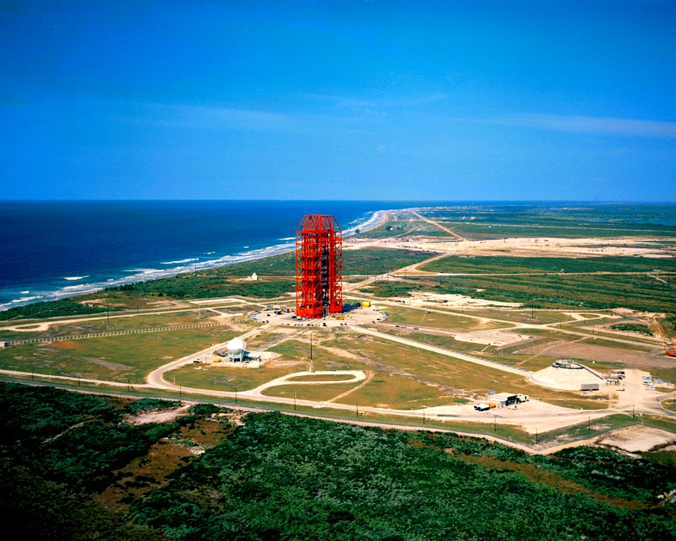 Aerial photo, Pad 34 overall, low-level from south.