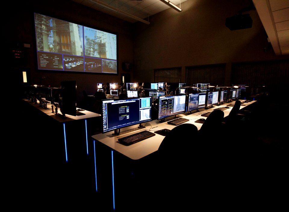 Photos of the Launch Vehicle Data Center in Hangar AE - Room 1 of LVDC.