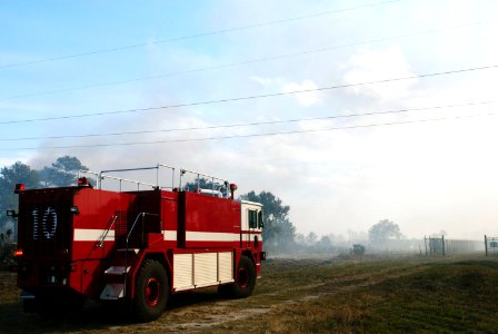NASA Fire Rescue Services are on the scene to support a controlled burn in the vicinity of the Industrial Area at NASA's Kennedy Space Center in Florida. photo