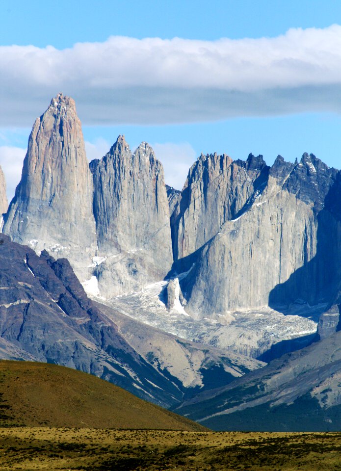 The Cuernos del Paine mountains in Torres del Paine National Park in Chile.