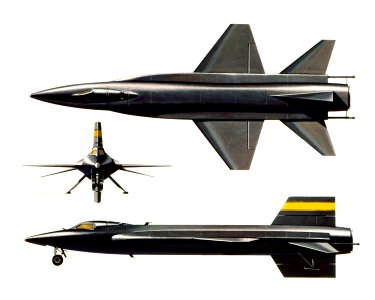 Three view art of the North American X-15. photo