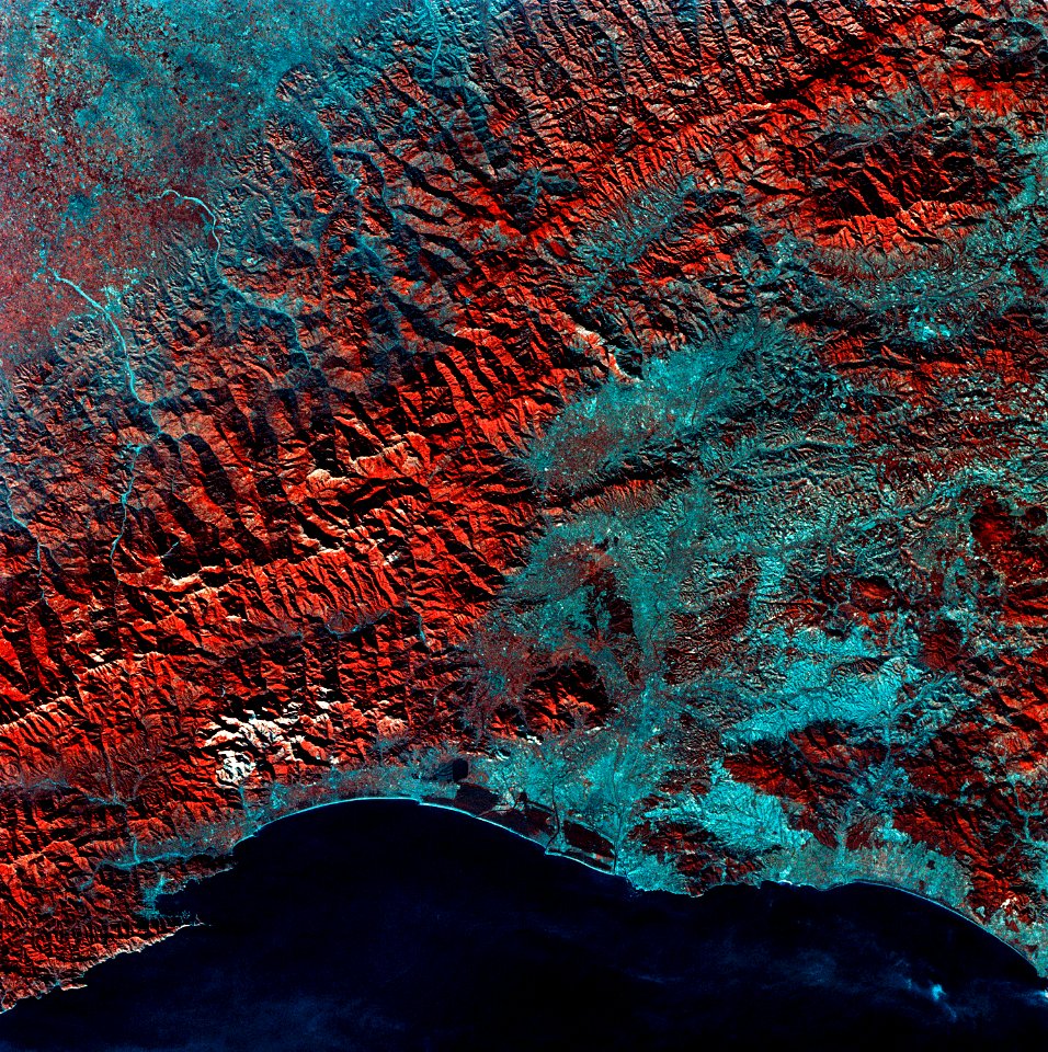 View of Florence, Italy area from the Skylab.