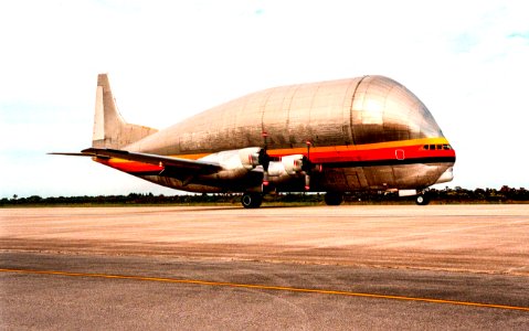 NASA's Super Guppy aircraft arrives at the KSC Shuttle Landing Facility after leaving Marshall Space Flight Center in Huntsville, Ala. photo