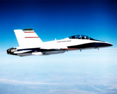 F-18 Systems Research Aircraft (SRA) in flight, October 3rd, 1997.
