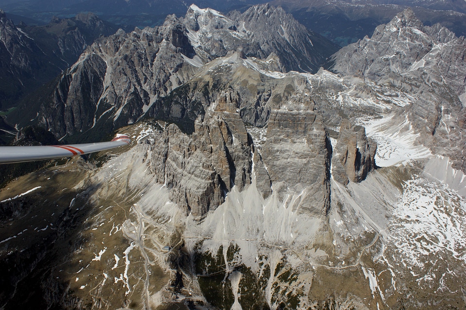 Glider pilot from the air aerial view