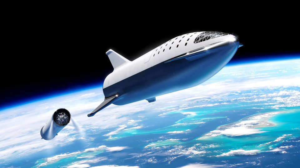Artist Illustration of BFR at stage separation (2018).