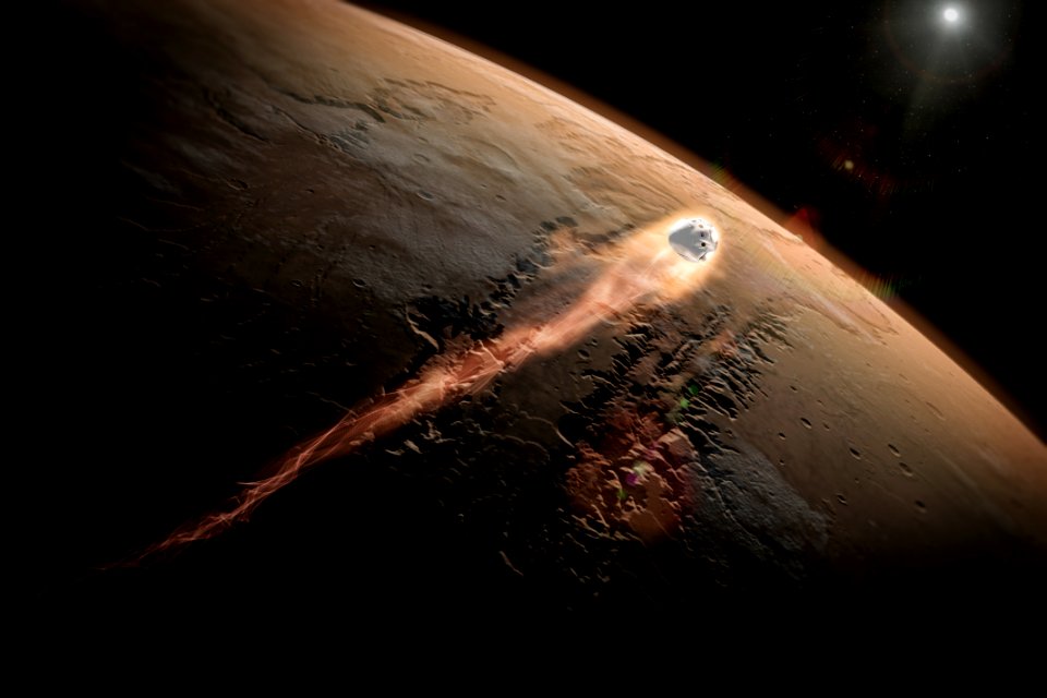 Artist Illustration of Dragon to Mars (2015).