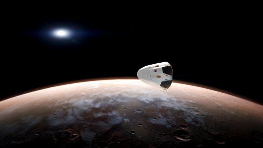 Dragon to Mars (2015). Concept art of sending Dragon to Mars. photo