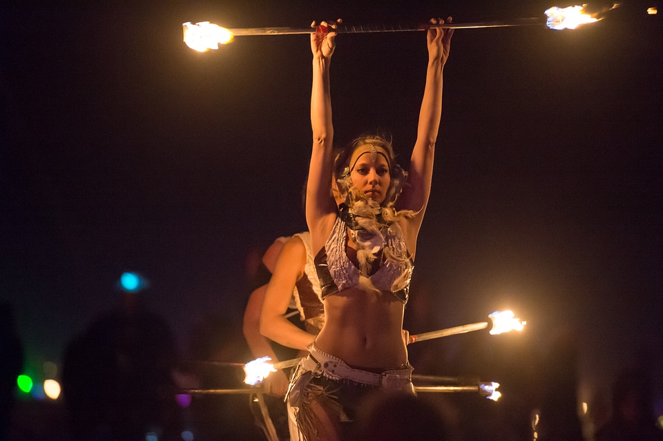Fire woman dancing