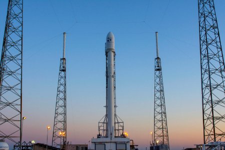 JCSAT–14 (2016). Falcon 9 and JCSAT–14 spacecraft vertical on Pad 40, Cape Canaveral, FL. photo