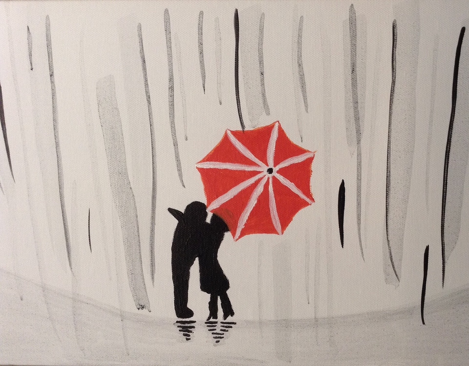 Kiss kissing rainy