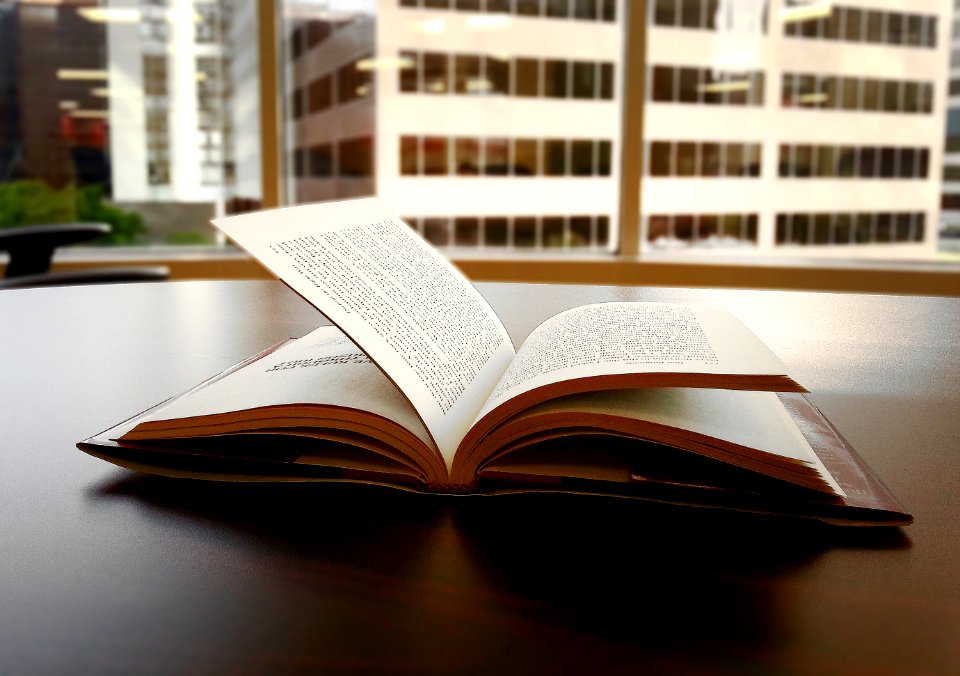 Open Book On Desktop