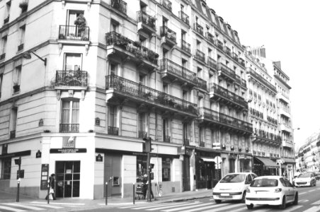 City Street In Black And White