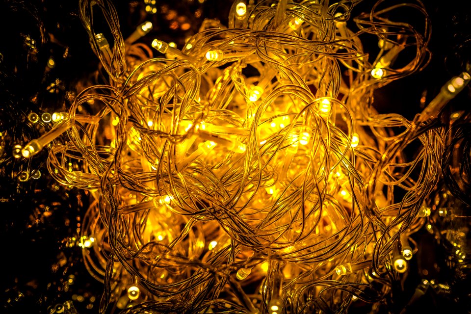 Close-up Of Yellow Christmas Lights