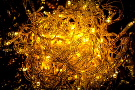 Close-up Of Yellow Christmas Lights photo