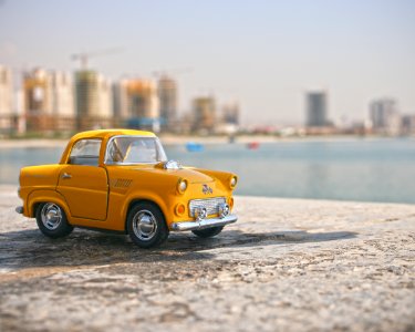 Mini Antique Yellow Taxi Cab Photo