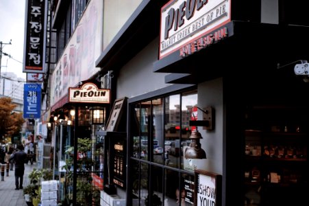 Shop Fronts On City Street photo