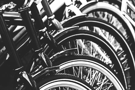 Grayscale Photography Of Bicycle photo