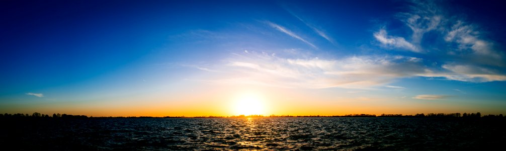Sun Set Over Lake Panorama