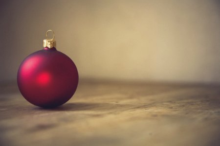 Red Christmas Bauble In Selective Focus Photography photo
