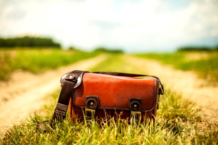 Leather Bag On Country Lane