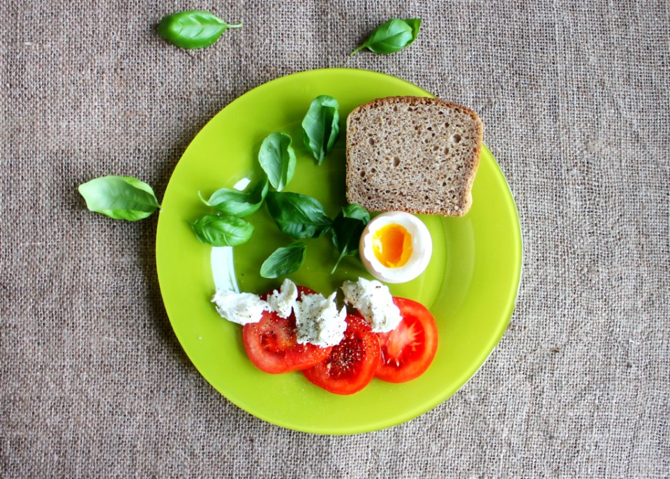 Bread On Green Ceramic Plate