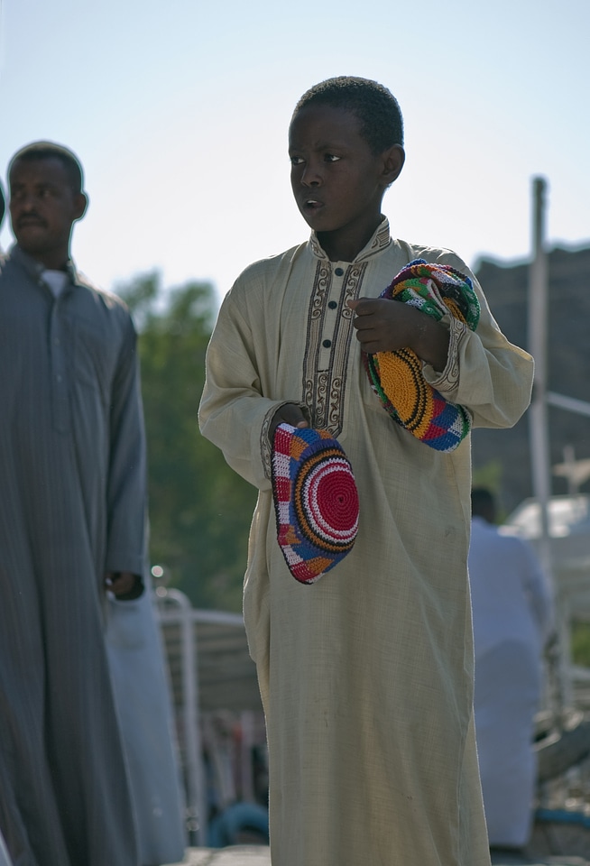 Street seller woollen hats