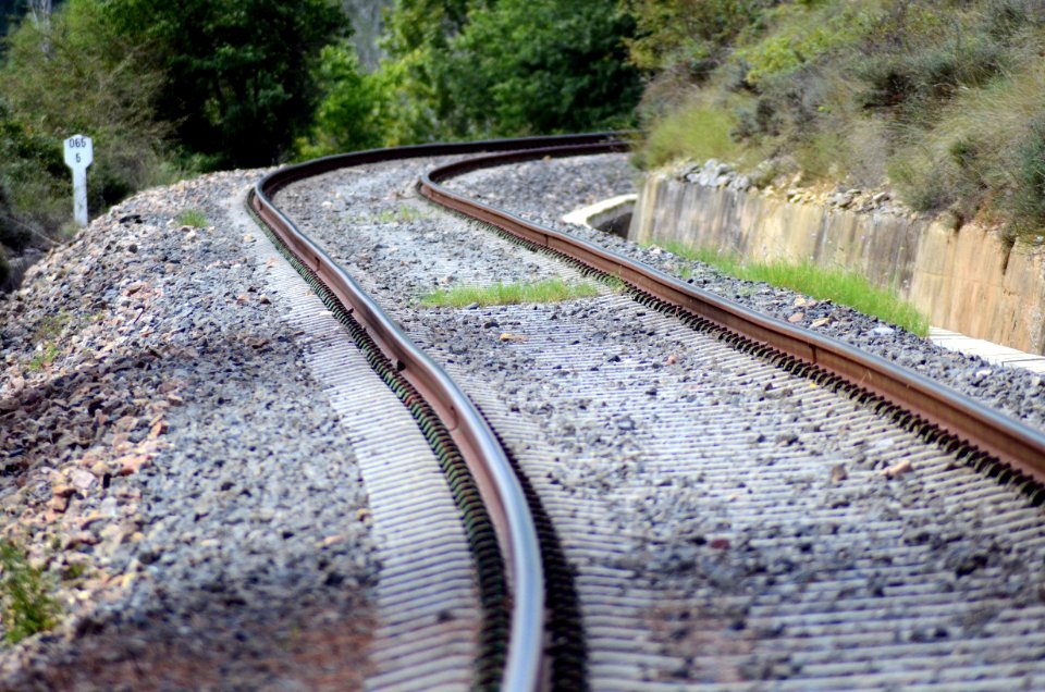 Train Tracks Winding A Mill