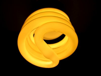 White Spiral Light Bulb photo