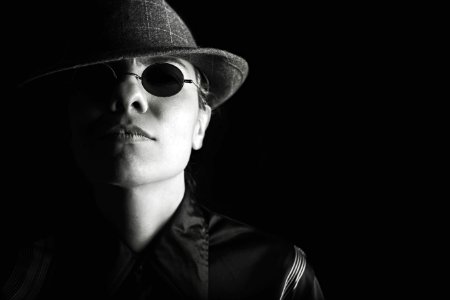 Studio Portrait Of Man In Hat And Sunglasses photo