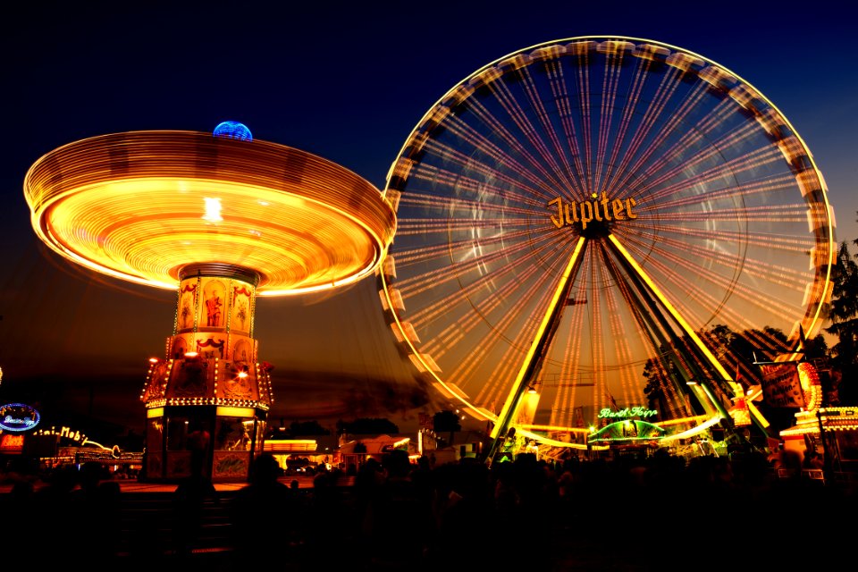 Time Lapse Photo Of Circus Rides At Night
