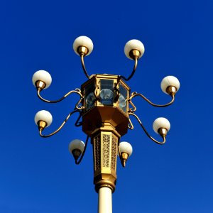 Brown Metal Street Lamp Under Clear Blue Sky During Daytime photo