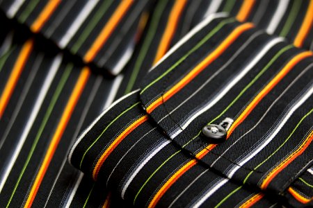 Black White Green Yellow And Orange Pinstripe Pocket
