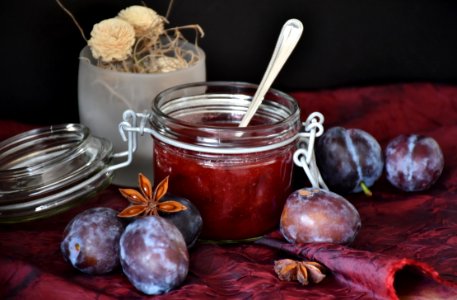 Clear Glass Mason Jar With Red Jelly