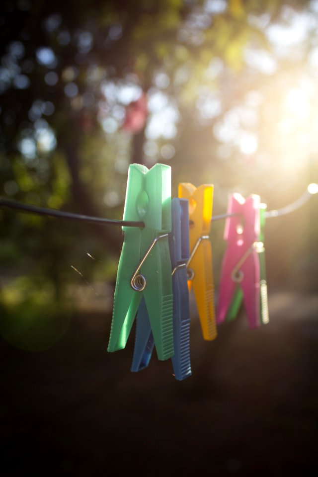Clothes Pegs On Washing Line