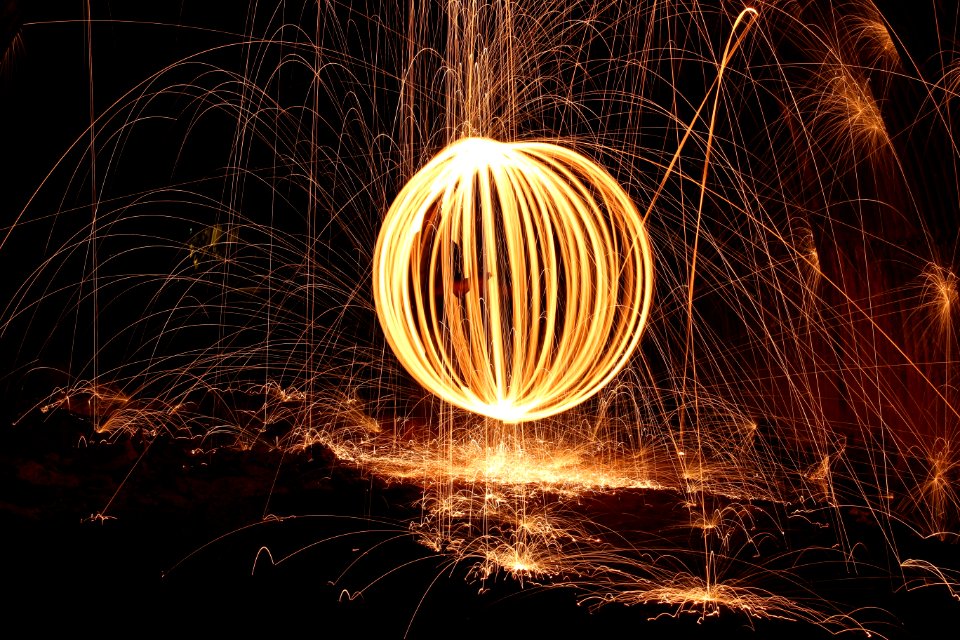 Sparks And Orb Of Light Painting