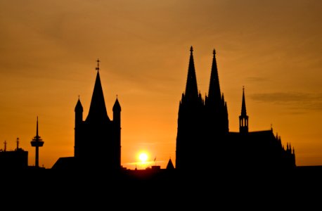 Silhouette Of Building During Sunset
