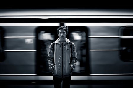 Man At Metro Station