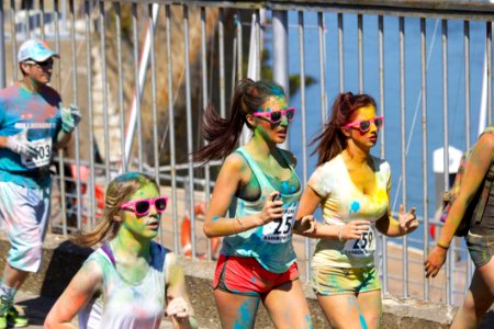 Joggers Taking Part In Marathon Race