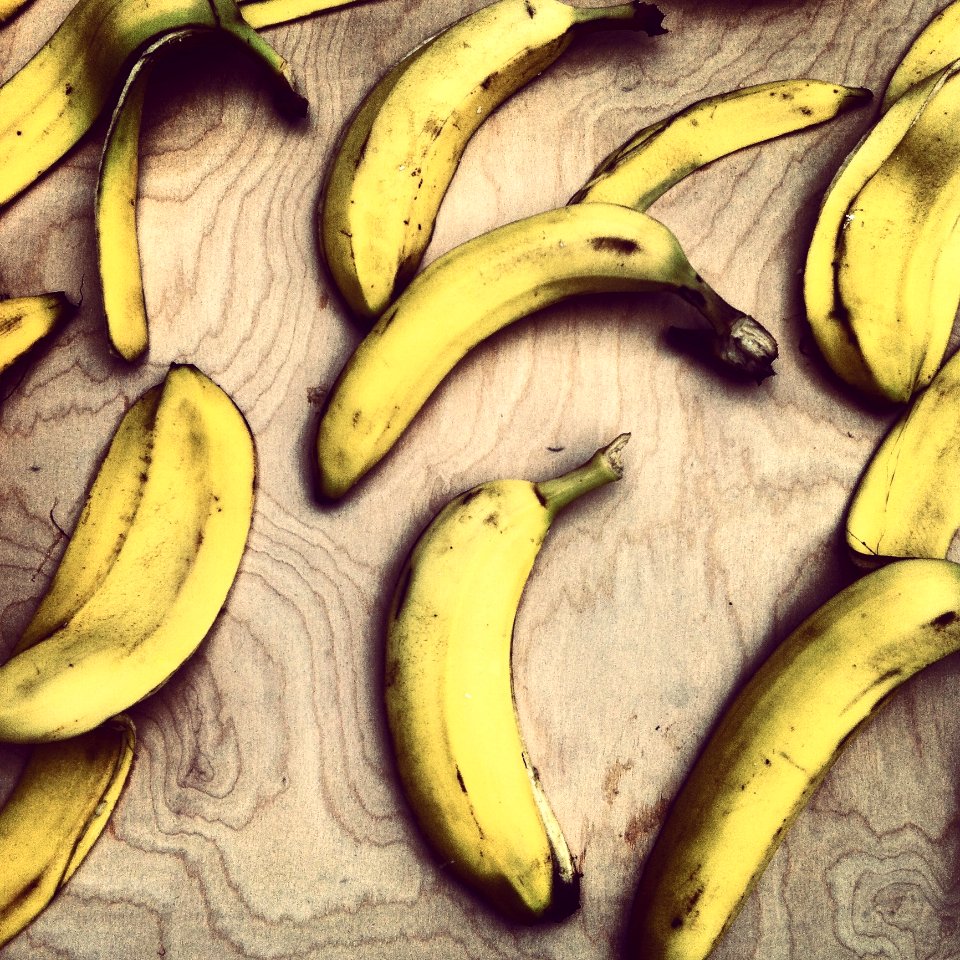 Bananas On Wooden Table